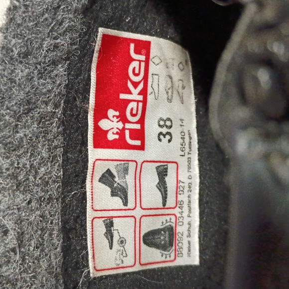 Rieker Lace Up Grungy Ankle Boots EU 38 - Picture 6 of 8